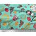 thumbnail image 3 of Soimoi polyester Crepe Fabric Mushroom,Grapes & Fresh Fabric Prints by Yard 52 Inch Wide, 3 of 3