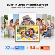 RCA Digital Photo Frame 10.1 inch WiFi Uhale Picture Frames for Photos & Videos with 32GB Memory, 1080P HD IPS Touch Screen, Support Auto Rotate, Wall Mounted, Instant Share Anytime