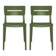thumbnail image 2 of WestinTrends Playa Outdoor Modern Stackable Plastic Patio Dining Chairs (Set of 2), Olive Green, 2 of 14