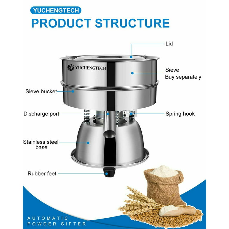 YUCHENGTECH Automatic Powder Sifter Electric Flour Sifter Automatic Sieve  Shaker Vibrating Sifter Electric Sifter for Baking Vibrating Sieve Machine