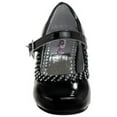 thumbnail image 5 of Josmo Little Kids Girl Faux Leather Low Heel Buckle Dress Shoes with Rhinestones, Black Patent, 11, 5 of 7