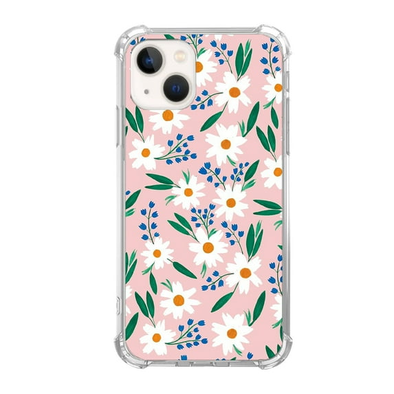 White Daisies Flower Case for iPhone 13 Pro Max,Aesthetic Colourful Floral Plant Case for Men Women,Unique Soft TPU Bumper Case Cover