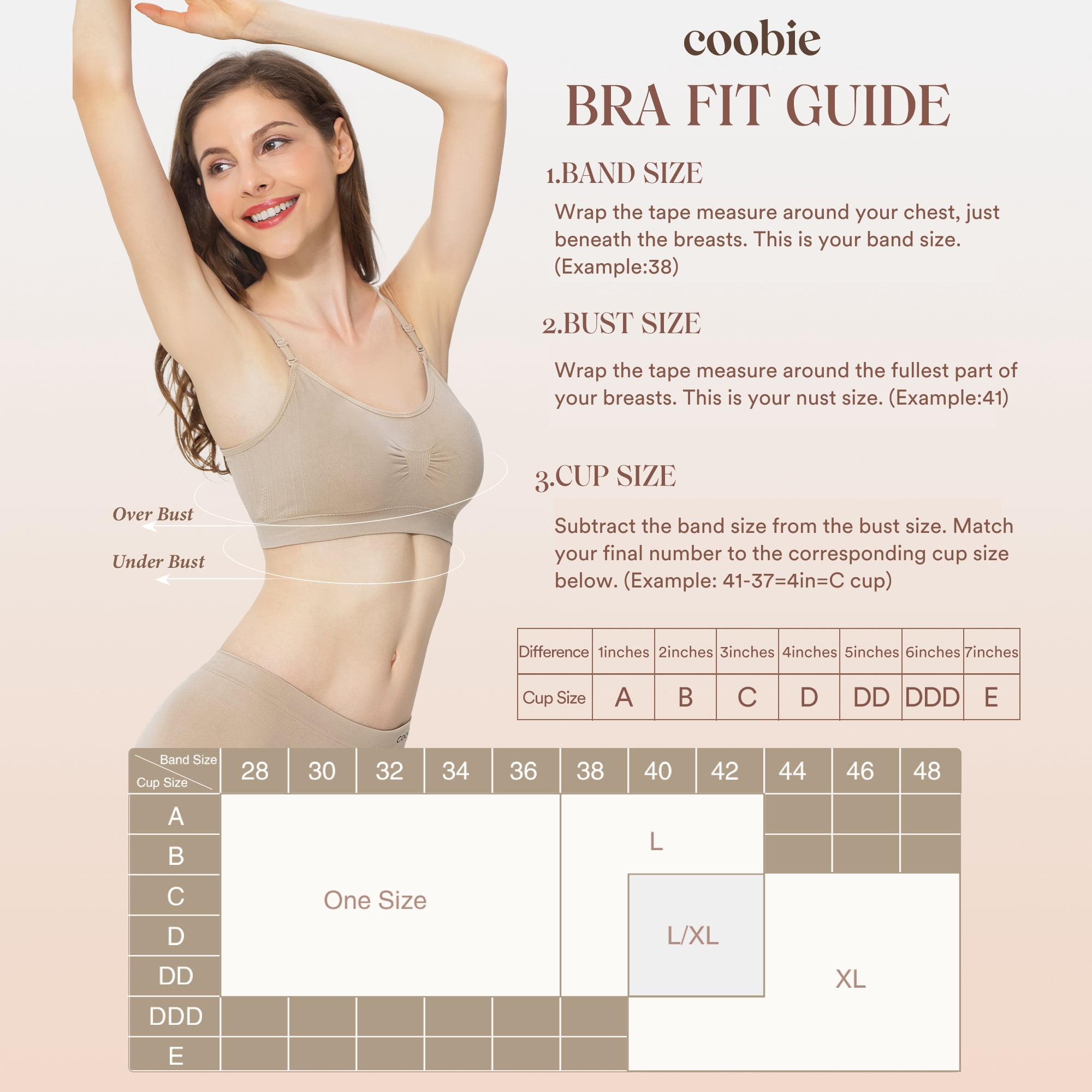 Coobie Seamless Bras for Women No Underwire Scoopneck Cami Bra 9012,Light Nude,One Size