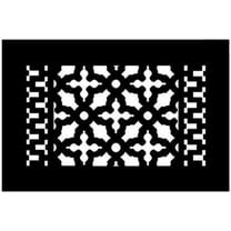 Reggio Registers Scroll Series Victorian Pattern Premium Luxury Floor Grate Cover Grille, Black Cast Iron Metal 10 Inch x 6 Inch Without Mounting Holes | 812-NH