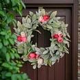 thumbnail image 5 of Patriotic Red White Blue Flowers Wreath for Front Door, Forth of July Tulip Wreath for Inside and Outside, Memorial Day Independence Day Burlap Bow Home Decor, 5 of 9