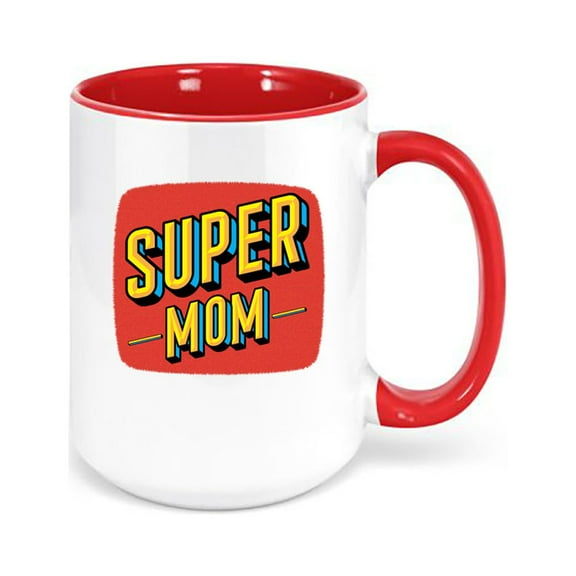 Super Mom Coffee Mug, Super Mom, Mom Mug, Coffee Cup For Mom, Mother's Day Gift, Mom Birthday Gift, Super Mom Cup, Gift For Her, Sublimated, RED