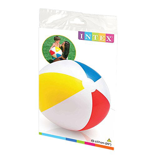 Vintage Intex The Wet Set 20" White Multicolor Glossy Panel Beach Ball 59020 H1 for sale online 