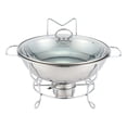 thumbnail image 1 of GUOOL Chiffon de Buffet Rond en Acier Inoxydable avec Couvercle pour Fêtes, 1 of 9