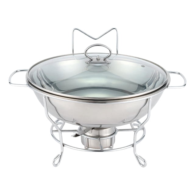 GUOOL Chiffon de Buffet Rond en Acier Inoxydable avec Couvercle pour Fêtes