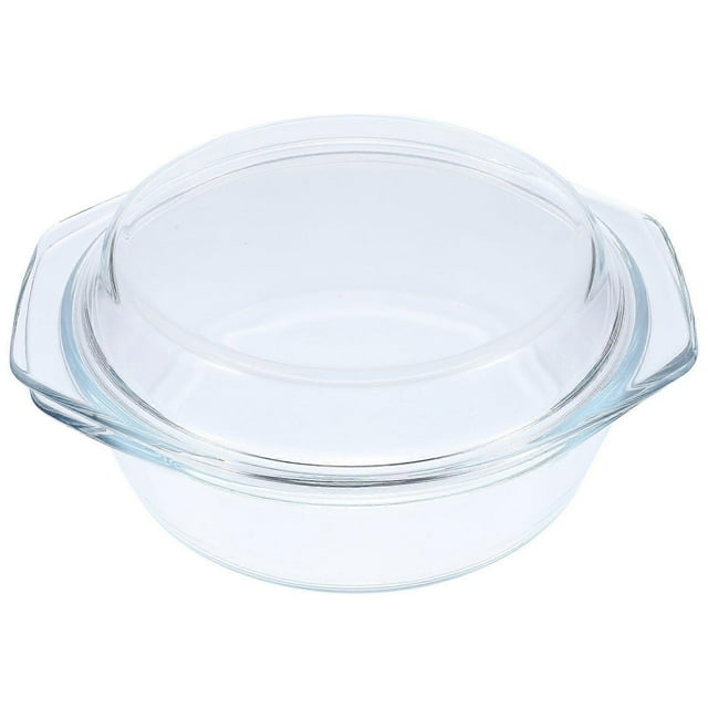Glass Casserole with Lid Covered Glass Casserole Dish with Handles Microwave Safe Glass Bowl