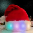thumbnail image 4 of Light Up Christmas Hat,Santa Hat,Xmas Holiday Hat for Adults & Kids,Unisex Velvet Classic Santa Hat, 4 of 9