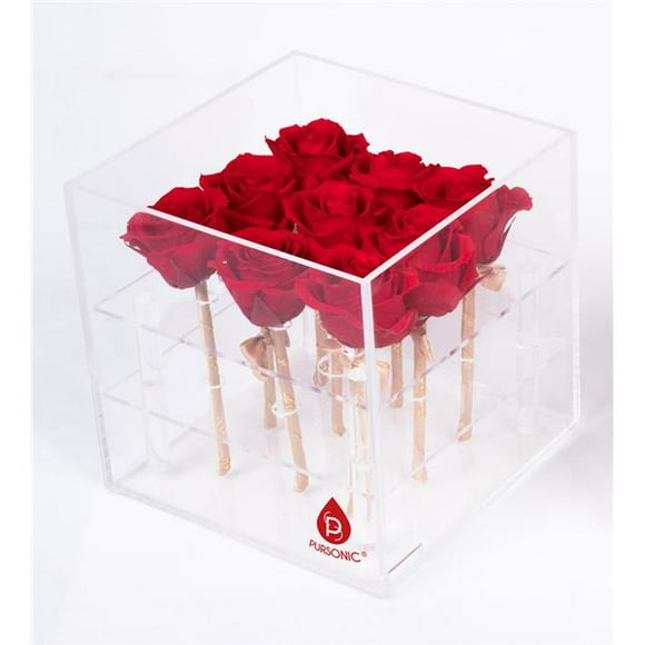 Pursonic PR9RD Roses Préservées&44; Rouge - 9 Comte