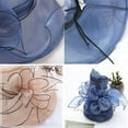 thumbnail image 2 of WKSCLPAI Women's Flower Net Yarn Sun Hat,Wedding Cocktail Tea Party Derby Hats,Beach Garden Sunscreen Sun Hat,Female Organza Top Hat,Various Colors Available, 2 of 4