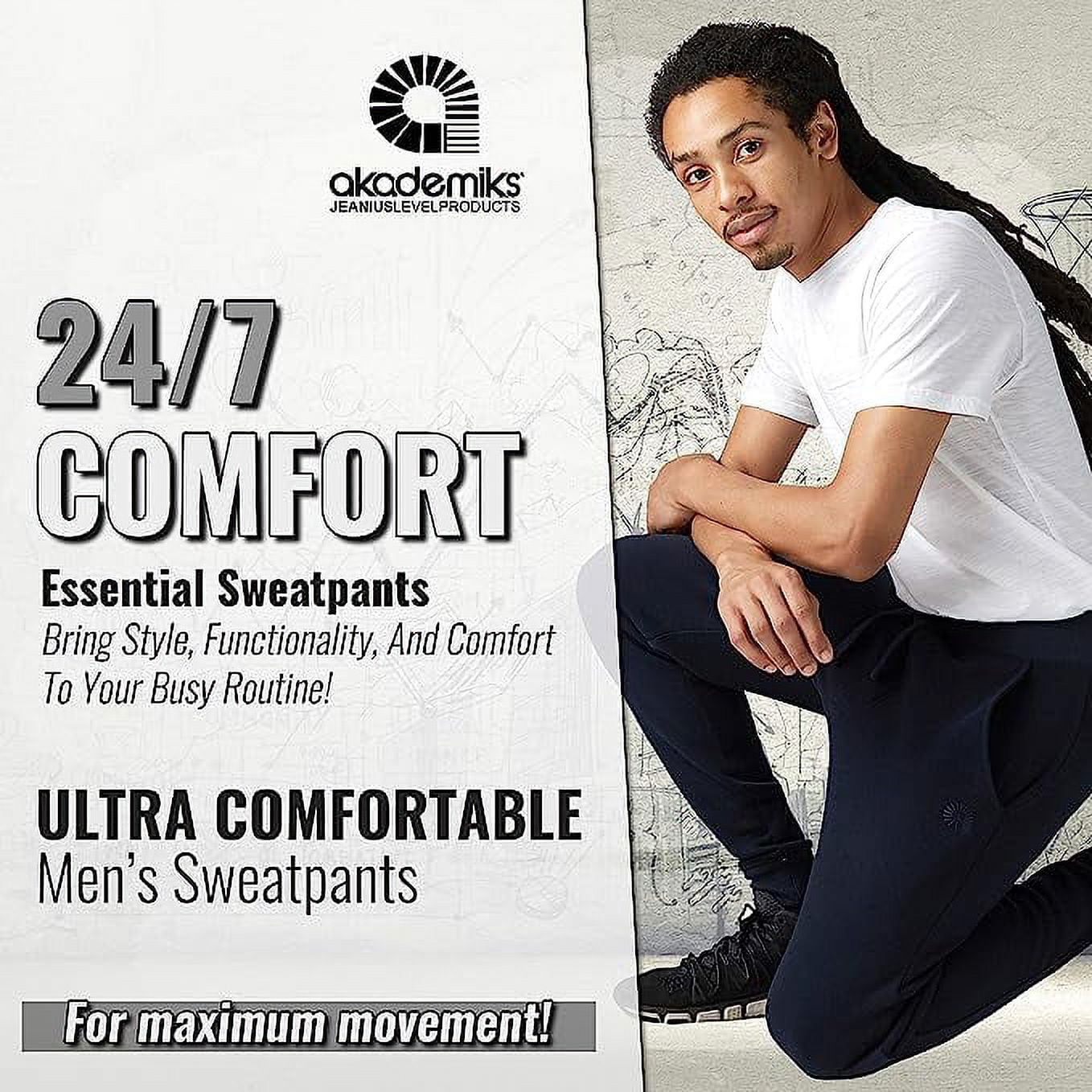 AKADEMIKS Men s Active Sweatpants Fleece Jogger Pants with