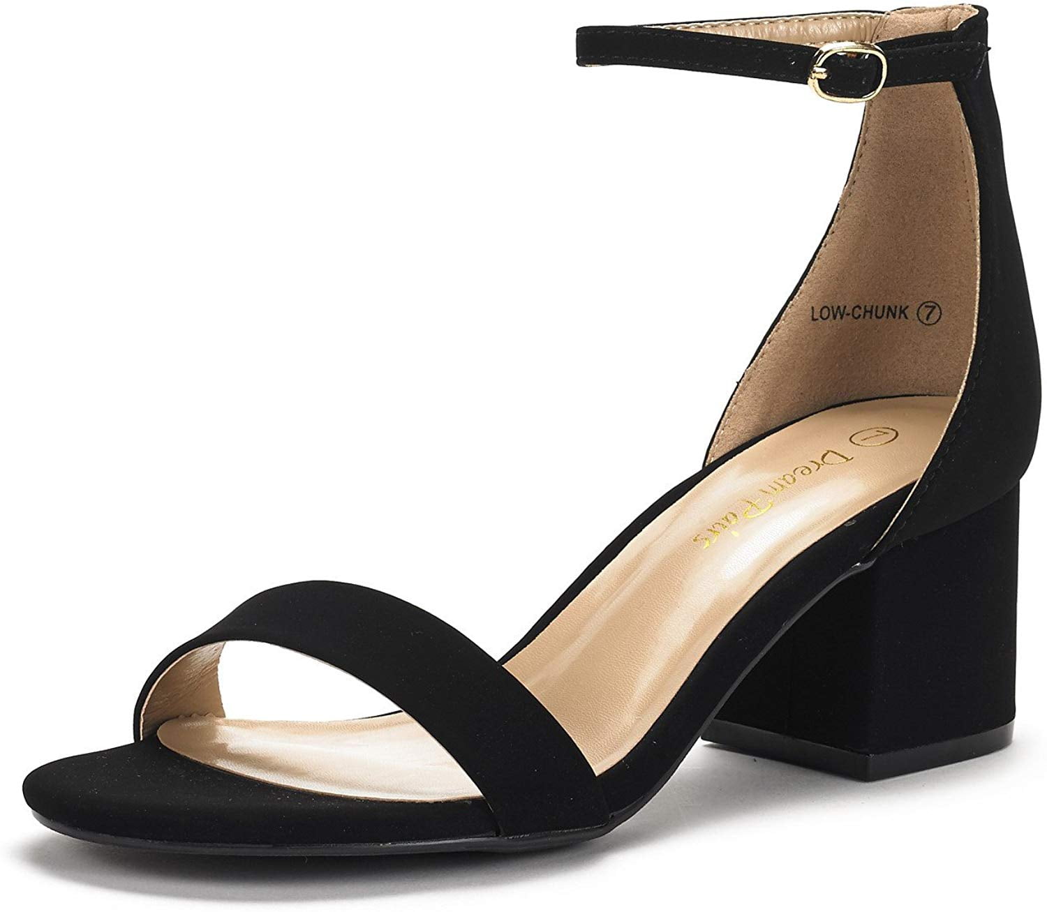 black high heels with strap