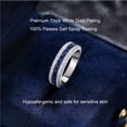 thumbnail image 6 of Blongme Wedding Bands for Women 1.0ct Blue Sapphire September Birthstone Eternity Rings Round White Cubic Zirconia Size 9.5, 6 of 11