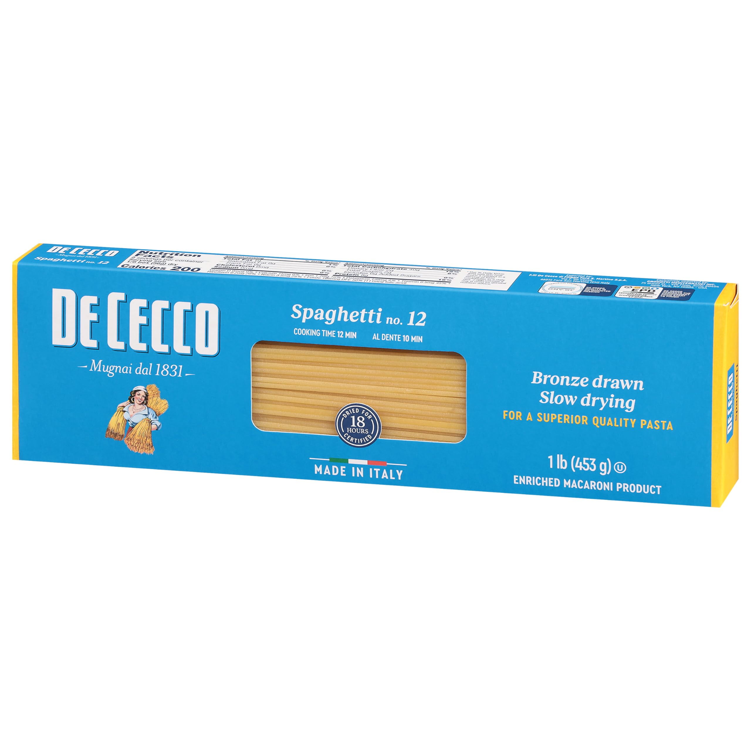 De Cecco Organic Spaghetti No.12 Pasta, 12 Ounce (Pack of 12