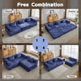 thumbnail image 4 of CARZZI Compression Floor Sofa Bed, 3-Seat Convertible Modular Sectional Couch with Fixed-Shape Frame, Comfy Foldable Mattress Boneless Sleeper Couch, Convertible Sofa for Living Room, Dark Blue, 4 of 11