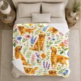 thumbnail image 5 of Golden Retriever Pumpkin Floral autumn celebration, Playful Pet Portrait Pattern, Warm Flannel Blanket for Living Room and Bedroom, Dog Lovers autumn celebration Gift, Pet Lover Home Decor, 5 of 9