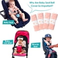 thumbnail image 4 of Cubiertas de correas de asiento de coche para bebés, hombreras, rosas, 4 paquetes, 4 of 6