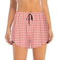thumbnail image 4 of Lsque Houndstooth With Red And White Printed Women's Running Shorts with Liner Pockets,Elastic Quick Dry Workout Athletic Gym Yoga Shorts,Womens High Waist Shorts-Medium, 4 of 9