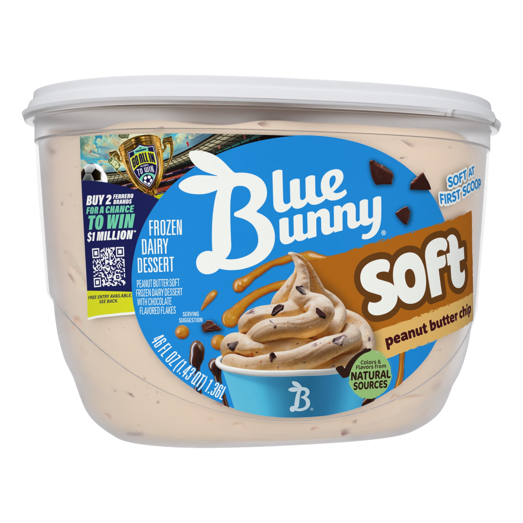 Blue Bunny Soft Chocolate Flavored Peanut Butter Chip Frozen