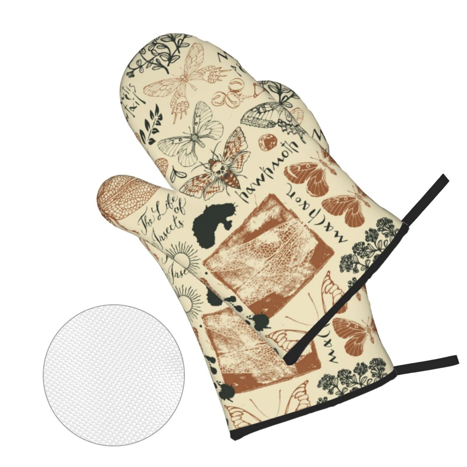 Dragonfly Moth Vintage Butterfly 4Pcs Oven Mitts and Pot Holders Sets Oven Kitchen Gloves Hot Pads for Cooking BBQ Baking Grilling