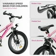 thumbnail image 6 of 20" Mountain Bike for Kids 7-12, SHINPT Kids Bicycle with LED Light, Toddler Girls and Boys Bike with 7-Speed Gears, Boys 20 inch Bike with Shock Absorber Front Fork, Bike Ages 7-12, Pink, Silver, 6 of 6