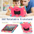 thumbnail image 5 of Dteck Heavy Case for Fire HD 8 Plus Tablet/ Fire HD 8 Case (10th Generation, 2020 Release), Full-body Protection Rugged Shockproof Case with 360 Rotating Stand & Shoulder Strap, Rainbow Rose, 5 of 7