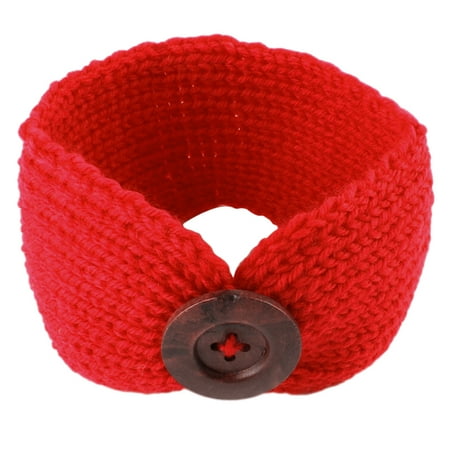 Wool Crochet Head Wrap, Coxeer Cute Twisted Headband Button Head Wrap Band for Toddler Infant Baby Girls & Boys