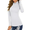 thumbnail image 3 of Turtleneck Shirt Women Long Sleeve Mock Neck Slim Fit Tops Base Layer Soft Lightweight Stretch Undershirts, 3 of 6