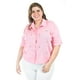 thumbnail image 5 of Blusa de lino con pedrería Roman Fashion /Tallas Extras, 5110 (Rosa) rosa 36, 5 of 6