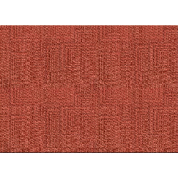 Ahgly Company Machine Washable Indoor Rectangle Transitional Orange Red Orange Area Rugs, 8' x 10'