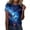 Light Blue, variant on Womens Starry Sky Universe Graphic Print T-Shirt Celestial Space Theme Crewneck Short Sleeve Top Galaxy Nebula Summer Tee