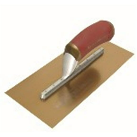 MARSHALLTOWN 145GSFPD 14 x 5 inch Golden Stainless Steel PermaShape Finishing Trowel, Flat Style, DuraSoft Handle, for Masonry, Concrete, Brick Laying