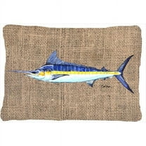 Carolines Treasures  Fish - Marlin Indoor & Outdoor Decorative Fabric Pillow - 12 x 16 in.