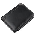 thumbnail image 1 of Carteras de cuero Dinheiro de tres pliegues para hombres, estilo corto, monedero para hombres, 1 of 5