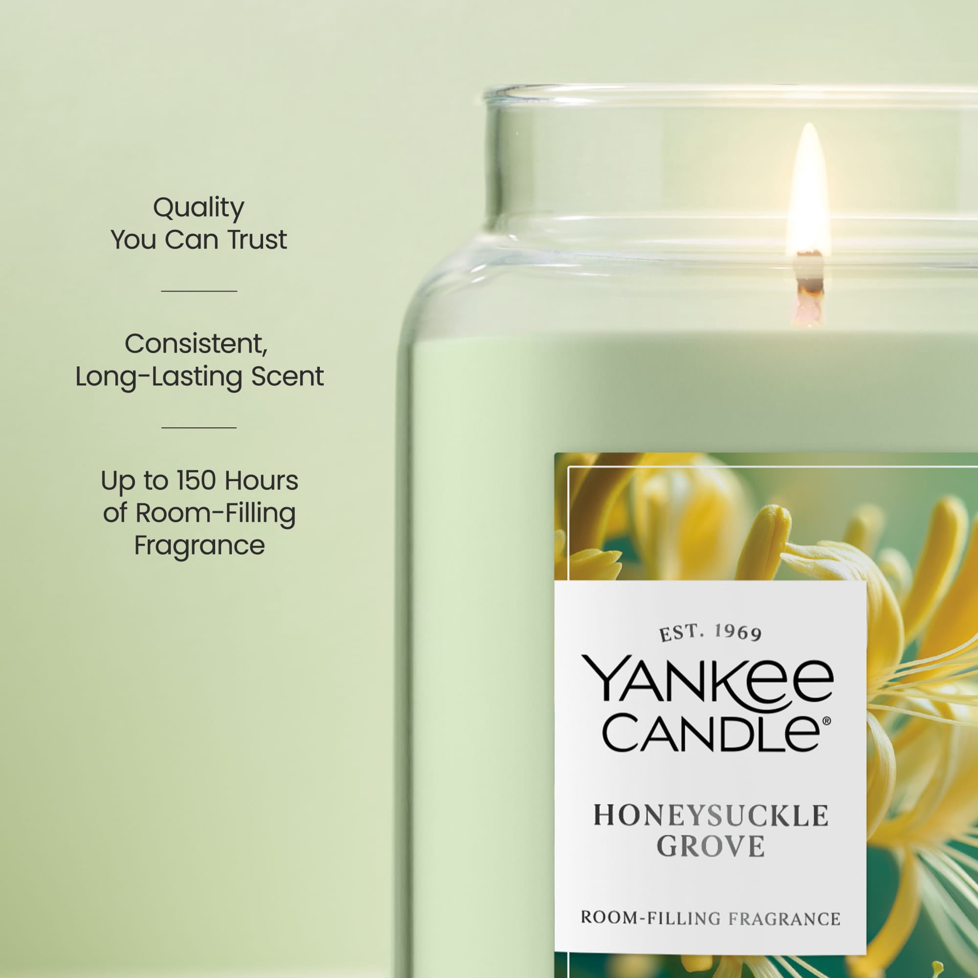 Yankee Candle Honeysuckle Grove Original Large Jar Scented Candles, 22 oz