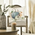 thumbnail image 2 of Watercolor Pumpkin Pillow Covers 18 x 18 Inch Blue Pumpkins Autumn Decor Leaves Maple Thanksgiving Farmhouse Decorations Harvest Throw Pillows Cushion Case for Home Sofa Couch, 2 of 6