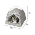 thumbnail image 5 of Cat Bed Tents under $5! kkbbma Cat Bed Tents Dog House Indoor Outdoor Lace Mesh Breathable Windows Door Curtains Princess Portable Nest Teepe House, 5 of 9