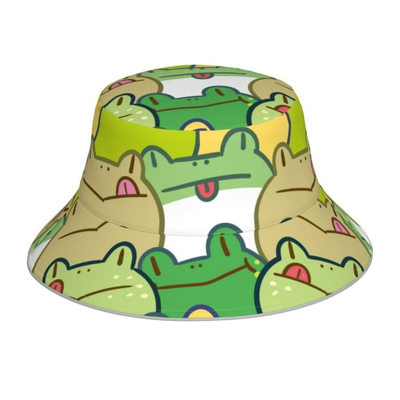 Rocae Cartoon Frog for reflective Bucket Hat for Men Women Summer Beach Travel Summer Cap