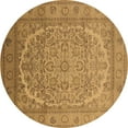thumbnail image 1 of Ahgly Company Indoor Round Oriental Brown Industrial Area Rugs, 4' Round, 1 of 4