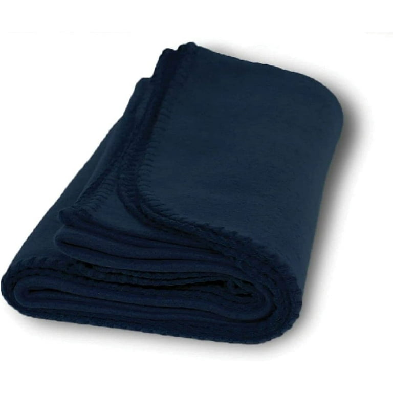 12 Pack of Bulk Soft Fleece Blankets 50 X 60 Heavy Weight Cozy Warm Throw Blanket Sofa Travel Outdoor Wholesale 50 X 60 12 Pack Navy Blue