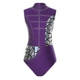 thumbnail image 3 of iiniim Women Shiny Rhinestones Gymnastics Dance Leotard Sleeveless Cutout Back Metallic Figure Skating Bodysuit Purple XXL, 3 of 7