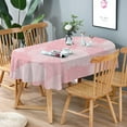thumbnail image 4 of Pink Oval Tablecloth, Boho Oval Tablecloth, Pink Flowers Print Table Cloth, Spring Summer Waterproof Wrinkle Free Tablecloth for Oval Tables 54 X 72 Inch, 4 of 5
