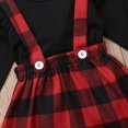 thumbnail image 4 of Camiseta de manga larga para niños y niñas pequeñas con tirantes a cuadros rojos, vestido general, trajes de Navidad Xemadio CJWUS-2165, 4 of 7