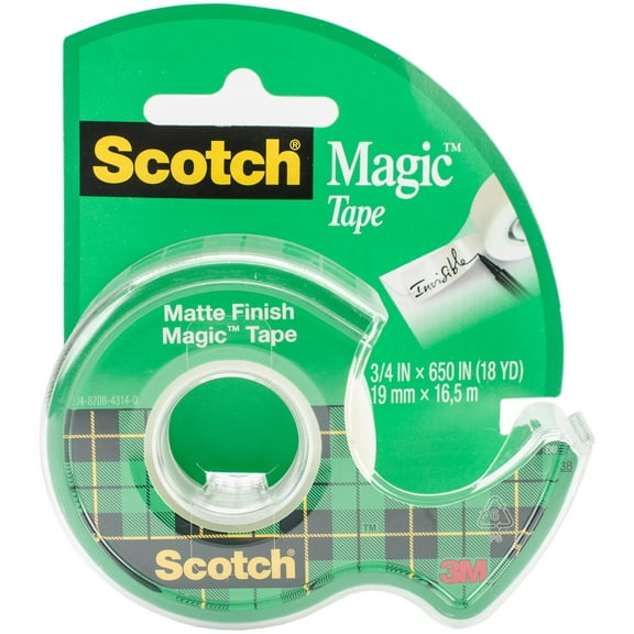 Scotch Magic Tape - Invisible Adhesive - 1 Roll, 0.75 in x 650 in