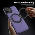 thumbnail image 3 of ELEHOLD Case for iPhone 11,  Magnetic Leather Case with 360°Rotatable Ring Stand [Compatible with MagSafe] Phone Case,Purple, 3 of 6