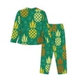 thumbnail image 2 of Goofa Pineapples1 Printed Women’s 2 Piece Pajama Set Super,Pajamas Women's Long Sleeve Sleepwear Soft Button Down Loungewear Pjs Lounge Set Nightwear-Medium, 2 of 9