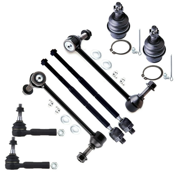 SCITOO 8pcs Suspension Kit 2 Front Sway Bar End Link 2 Lower Ball Joint 2 Inner 2 Outer Tie Rod End Fit For 2005-2010 For Chrysler 300 For Dodge Challenger Charger Magnum K80822